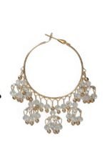 Golden Hoop Jhumka Earrings with Crystal Beads | Festive & Ethnic Wear by ADRI TRIBE