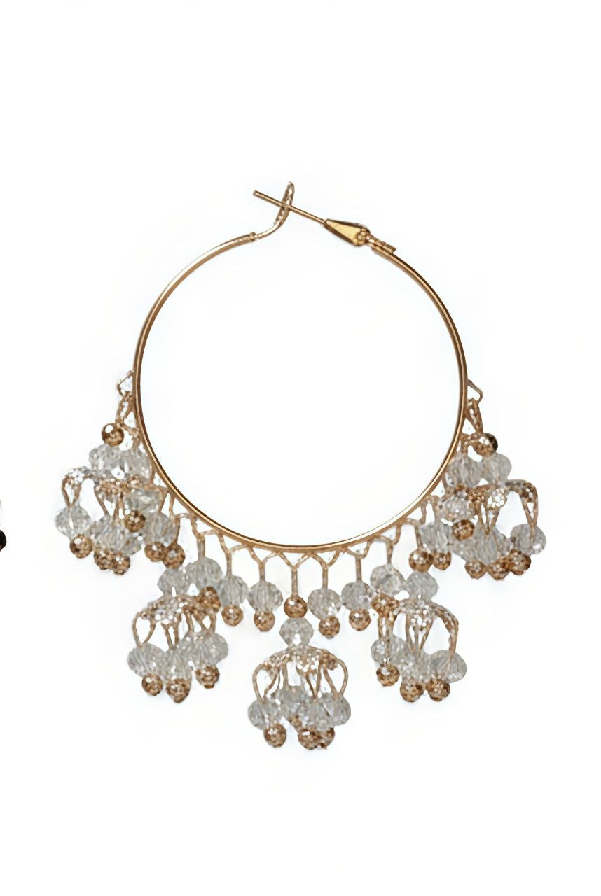 photo_2025-10-04_13-07-00 (2) Golden Hoop Jhumka Earrings with Crystal Beads | Festive & Ethnic Wear by ADRI TRIBE - Image 1