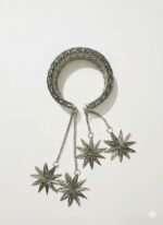 Oxidised Silver Kada with Dangling Star Charms | Boho Ethnic Statement Bangle by ADRI TRIBE