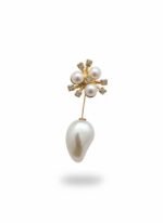 Floral Pearl Drop Earrings | Elegant Bridal & Party Wear by ADRI TRIBE - Image 4