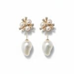 Floral Pearl Drop Earrings | Elegant Bridal & Party Wear by ADRI TRIBE