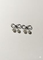 Bow Pearl Stud Earrings | Elegant Daily & Party Wear by ADRI TRIBE - Image 5
