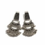Traditional Oxidised Black Silver Jhumka Earrings for Women | Ethnic Tribal Statement Jewellery | ADRI TRIBE
