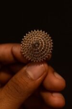 Antique Gold Round Stone-Studded Statement Ring for Women | Adjustable Free Size | Ethnic & Party Jewellery | ADRI TRIBE - Image 2