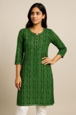 Traditional Printed Cotton Kurti for Girls (Age 14–20) | Ethnic Daily & College Wear | ADRI TRIBE - Image 9