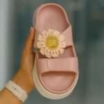Trendy Floral Design Pink Slides for Women & Girls | Stylish Daily Wear – ADRI TRIBE - Image 3