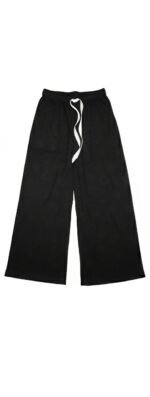 Black Embroidered Cotton Palazzo Pajama for Women & Girls | Stylish Bottom Wear | ADRI TRIBE - Image 2