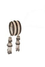 Traditional Oxidised Black & Silver Bangles with Tassel Latkan for Women | Ethnic Bridal Chura Style | ADRI TRIBE - Image 2