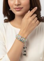 Multicolor Traditional Oxidised Bangle with Latkan | Ethnic Bridal Kada for Women & Girls | ADRI TRIBE - Image 2