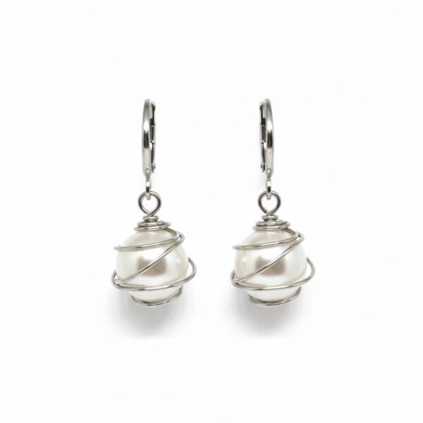 Wire Wrapped Pearl Drop Earrings – ADRI TRIBE
