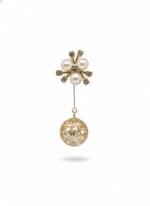 Pearl Floral Sphere Drop Earrings  ANTI TARNISH– ADRI TRIBE - Image 3