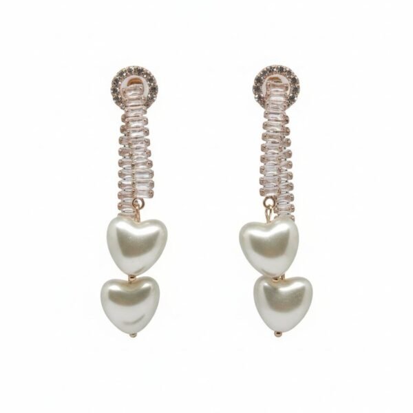 Double Heart Pearl Drop Earrings – ADRI TRIBE