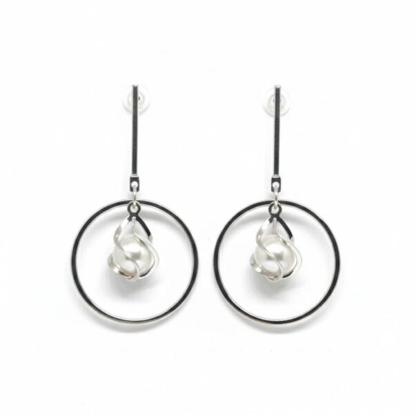 Modern Pearl Hoop Drop Earrings – ADRI TRIBE