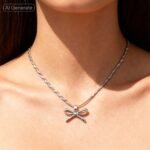 Adri Tribe Silver Bow Pendant Necklace - Image 3