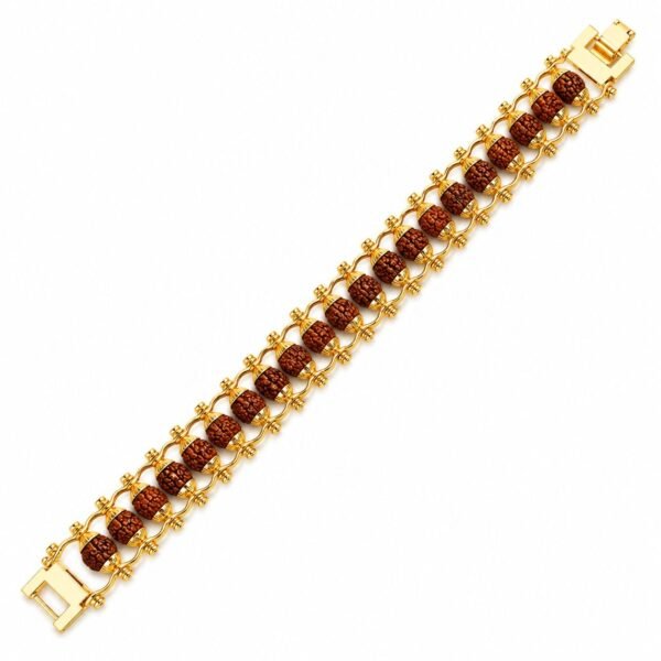 Rudraksha Gold-Plated Spiritual Bracelet | Adjustable Healing & Meditation Bracelet for Men & Women