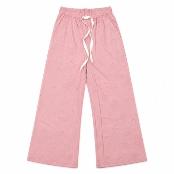 Pink Embroidered Cotton Palazzo Pajama for Women & Girls | Stylish & Comfy | ADRI TRIBE