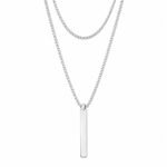 Minimalist Bar Pendant Necklace for Men & Women | Stainless Steel Geometric Pendant Chain
