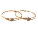 Swan Design Gold Plated Crystal Bangles for Women | Elegant Adjustable Bracelet Set (Pack of 2)