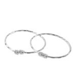 Silver Plated Textured Bangles for Women | Elegant Everyday Wear Bracelet Set (Pack of 2)