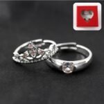 Sterling Silver Couple Ring Set with Red Gift Box | Adjustable Matching Rings for Couples (2 Pcs) - Image 2
