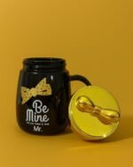 Be Mine Ceramic Coffee Mug with Golden Bow Lid | Premium Gift Mug for Couples & Loved Ones - Image 2