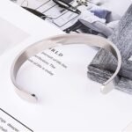 Premium Stainless Steel Open Cuff Bracelet for Men | Minimalist Adjustable Kada (Silver & Rose Gold) - Image 2
