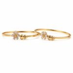 Floral Crystal Gold Plated Bangles for Women | Elegant Designer Bracelet Set (Pack of 2)