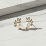 Luxury Pearl Leaf Design Gold-Plated Stud Earrings for Women | Elegant Party & Daily Wear Earrings - Image 3