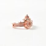 King Crown Couple Ring Set with "I Love You" in 100 Languages | Rose Gold Adjustable Rings for Couples