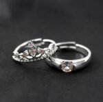 Sterling Silver Couple Ring Set with Red Gift Box | Adjustable Matching Rings for Couples (2 Pcs) - Image 3