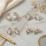 4 Pairs Korean Style Earrings Set for Women | Pearl, Zircon, Butterfly & Floral Stud Earrings Combo - Image 3