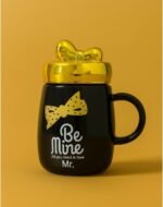 Be Mine Ceramic Coffee Mug with Golden Bow Lid | Premium Gift Mug for Couples & Loved Ones - Image 3