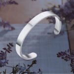 Premium Stainless Steel Open Cuff Bracelet for Men | Minimalist Adjustable Kada (Silver & Rose Gold) - Image 3