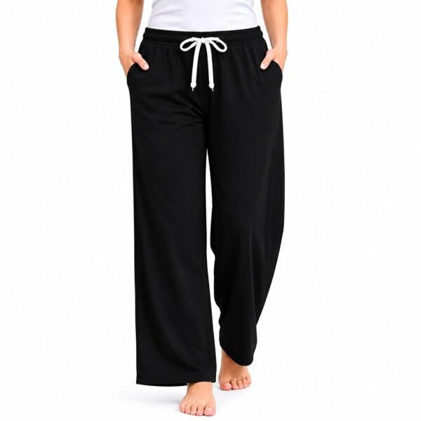Black Embroidered Cotton Palazzo Pajama for Women & Girls | Stylish Bottom Wear | ADRI TRIBE