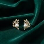 Luxury Pearl Leaf Design Gold-Plated Stud Earrings for Women | Elegant Party & Daily Wear Earrings - Image 4