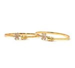 Floral Crystal Gold Plated Bangles for Women | Elegant Designer Bracelet Set (Pack of 2) - Image 4