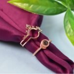 King Crown Couple Ring Set with "I Love You" in 100 Languages | Rose Gold Adjustable Rings for Couples - Image 4