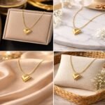 Luxury Heart Pendant Necklace for Women | Gold Plated Love Heart Chain Necklace - Image 4
