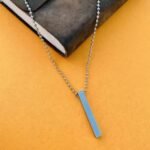 Minimalist Bar Pendant Necklace for Men & Women | Stainless Steel Geometric Pendant Chain - Image 4