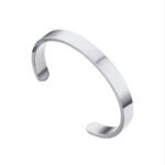 Premium Stainless Steel Open Cuff Bracelet for Men | Minimalist Adjustable Kada (Silver & Rose Gold)