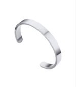 Premium Stainless Steel Open Cuff Bracelet for Men | Minimalist Adjustable Kada (Silver & Rose Gold)