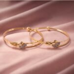 Swan Design Gold Plated Crystal Bangles for Women | Elegant Adjustable Bracelet Set (Pack of 2) - Image 5