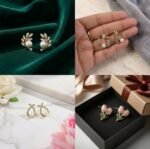 4 Pairs Korean Style Earrings Set for Women | Pearl, Zircon, Butterfly & Floral Stud Earrings Combo - Image 5
