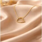 Minimalist Heart Pendant Necklace for Women | Gold Plated Elegant Love Heart Chain Necklace - Image 5