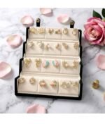 Korean Style 12 Pair Earrings Set for Women with Premium Velvet Organizer Box | Anti-Tarnish Fashion Jewelry Combo - Image 6