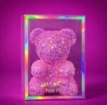 Glitter Teddy Bear Showpiece with Gift Box | Premium Romantic Gift for Special Occasions - Image 6