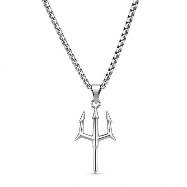 Silver Plated Trishul Pendant Chain for Men | Mahadev Trident Necklace | Stylish Spiritual Jewelry