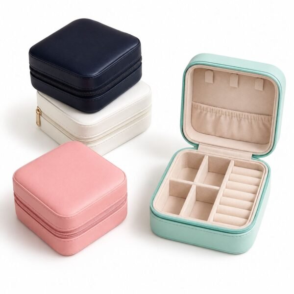 Portable Travel Jewelry Organizer Box for Women | Multi-Compartment Storage Case