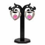 Heart Pearl Drop Earrings for Women | Elegant Korean Style Heart Hoop Earrings Short Description